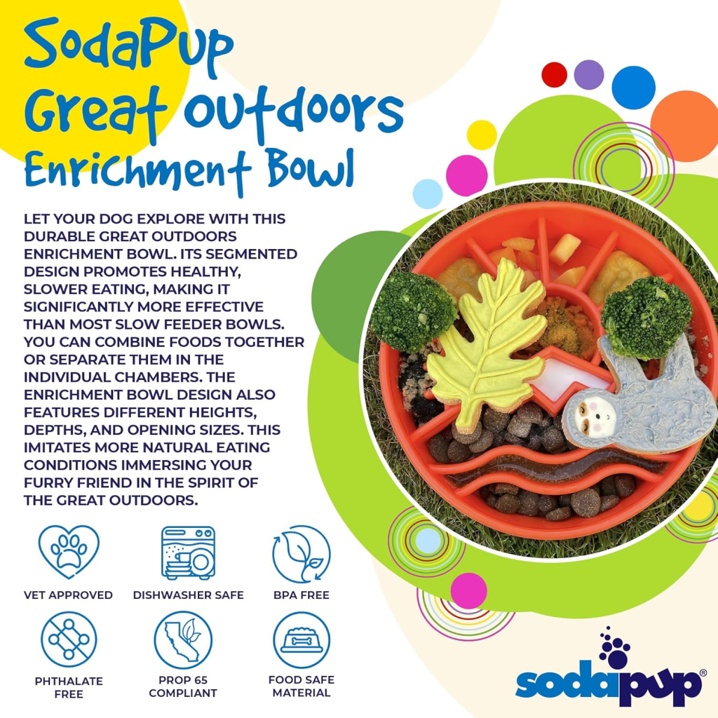 Sodapup Great Outdoors Enrichment Deep Slow Feeder Bowl, Orange image number null