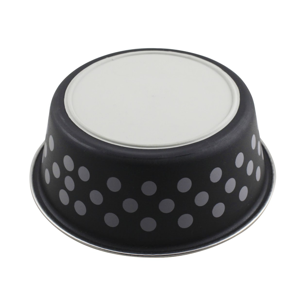 Indipets Black Polka Dot Small Buster Bowl, 14-oz image number null