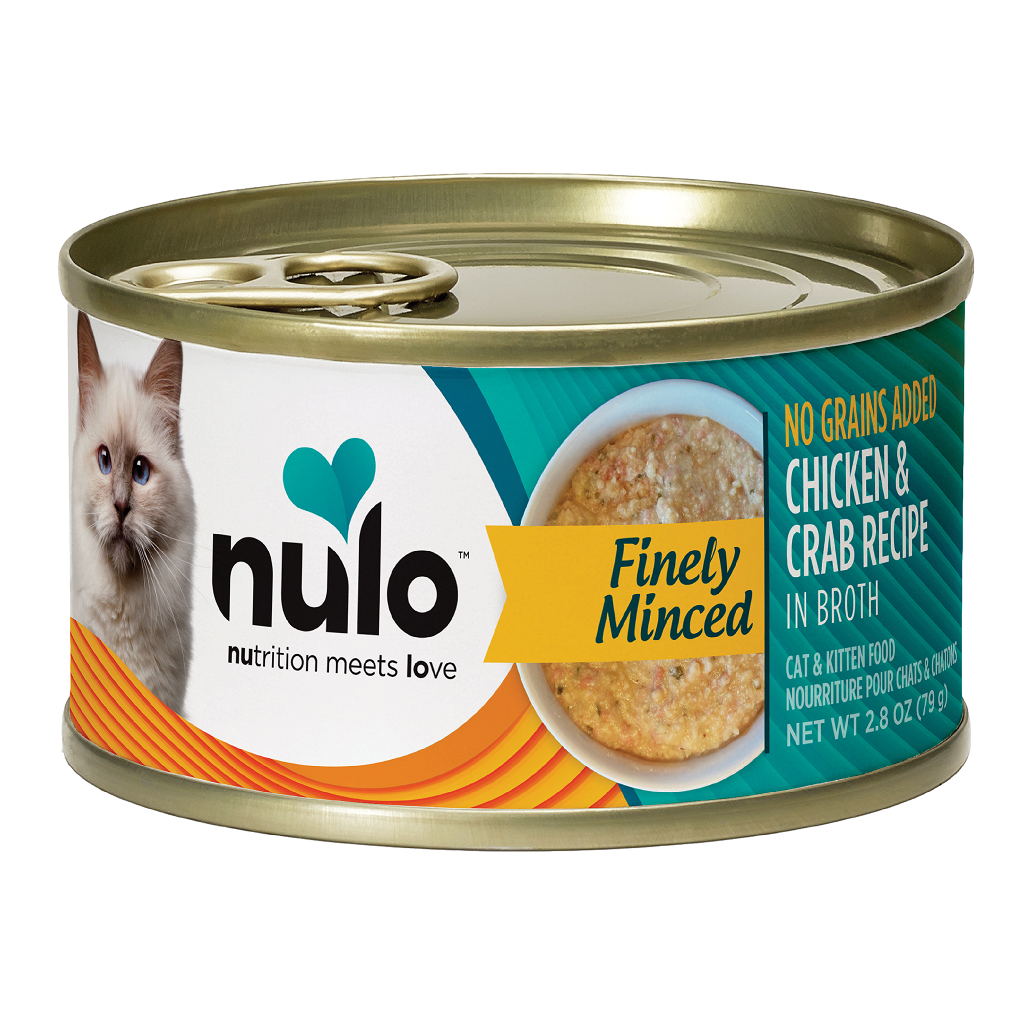 Nulo Finely Cat Minced Chicken & Crab Cans 2.8-oz image number null