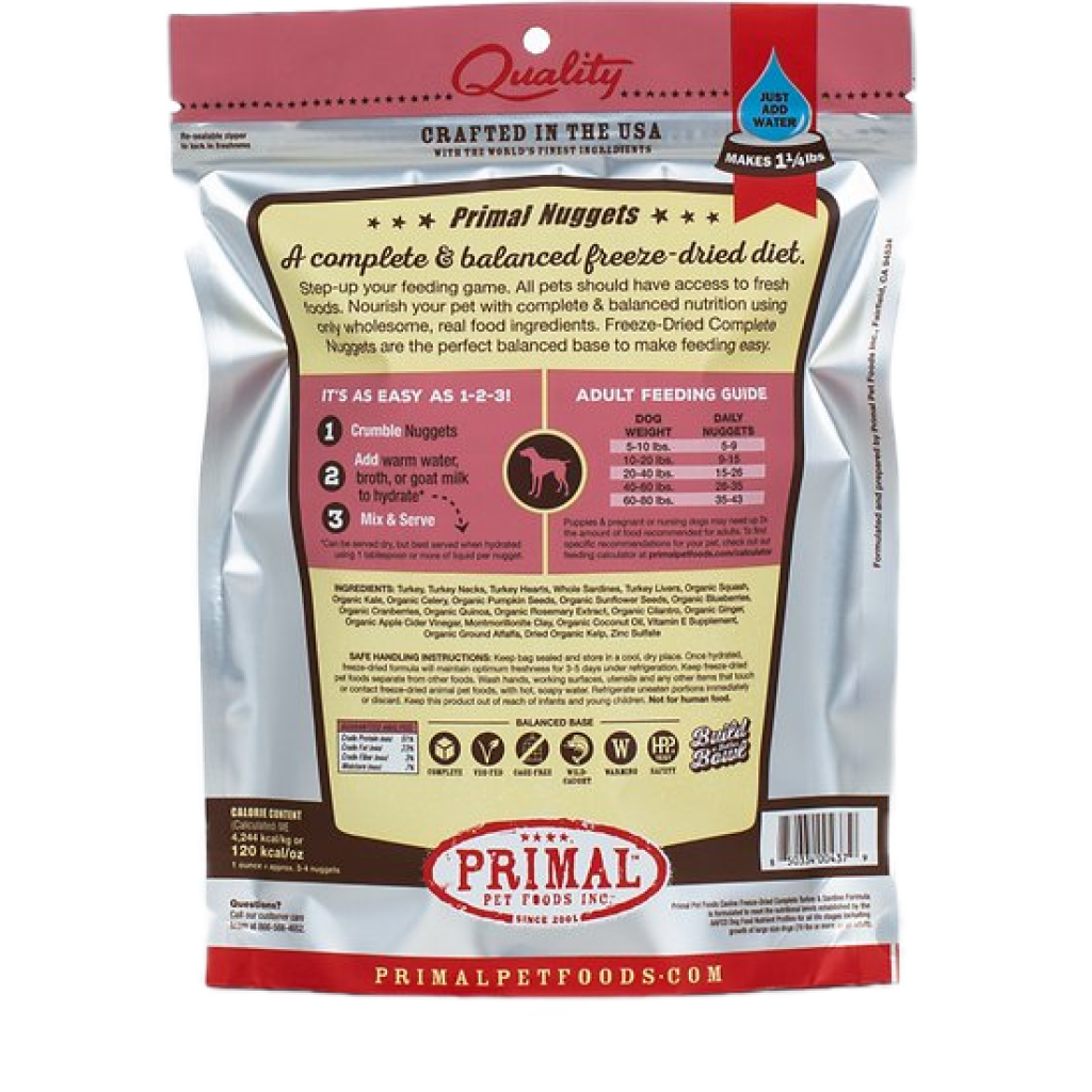 Canine Turkey & Sardine Formula Nuggets, 14-oz image number null