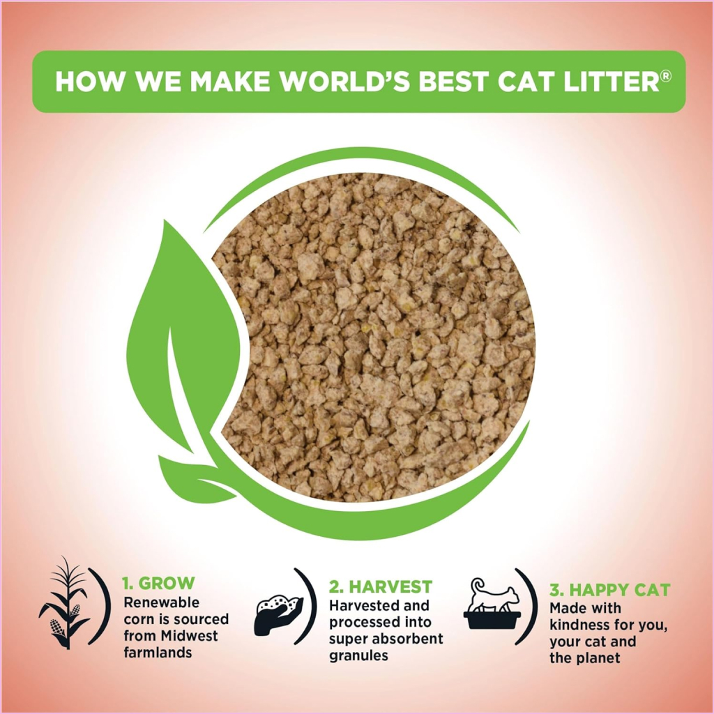 World's Best Multi Cat Clumping Corn Cat Litter, 15-lb image number null